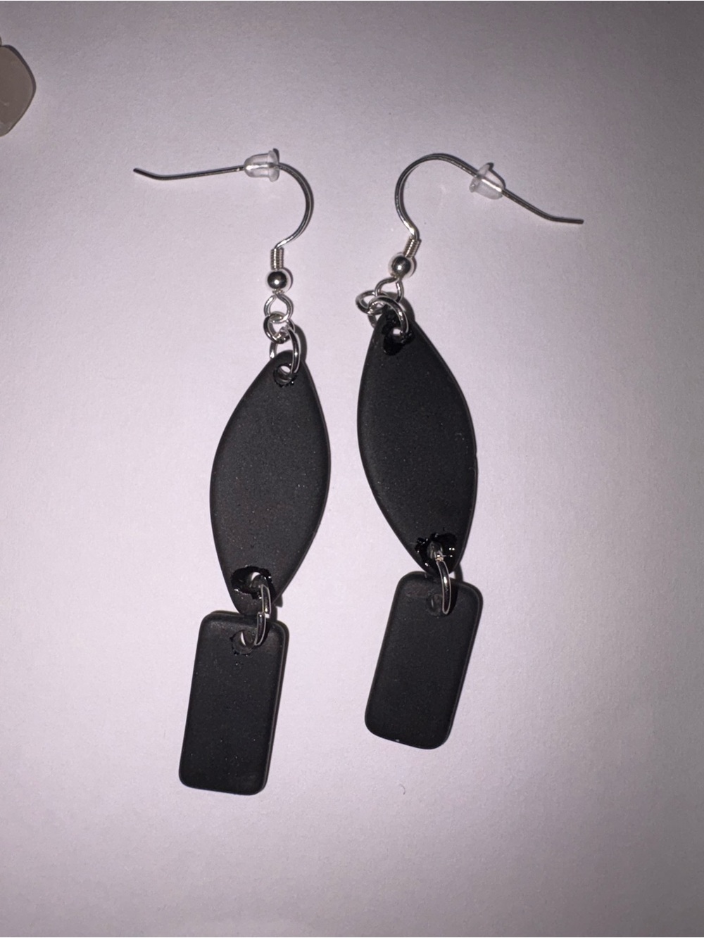Handmade Black glass earrings